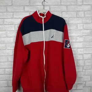 Nautica Logo Full Zip 3XL Red Hoodie